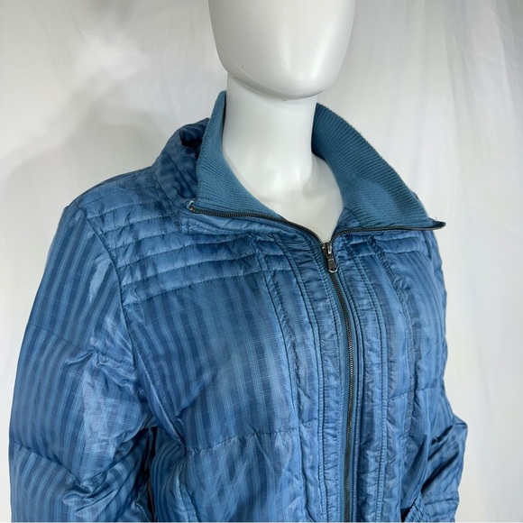 a.n.a Dark Teal Plaid Feather Down Filled Long Length Coat w/Belt - Picture 3 of 9